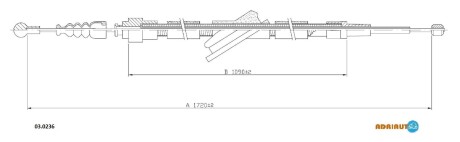 Трос остановочных тормозов ADRIAUTO 030236