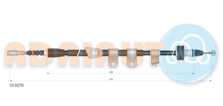 Трос ручного тормоза ADRIAUTO 10.0276