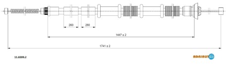 Трос остановочных тормозов ADRIAUTO 1102092
