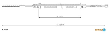 Трос ручного гальма FIAT SCUDO, CITROEN JUMPY ADRIAUTO 11.0210.1