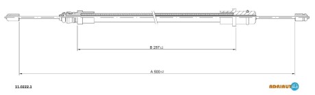 Трос ручного гальма FIAT SCUDO, CITROEN JUMPY ADRIAUTO 11.0222.1