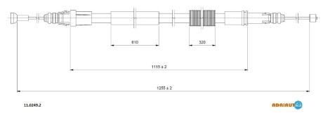 Трос остановочных тормозов ADRIAUTO 1102492
