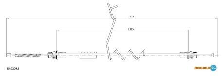 Трос ручного гальма FORD TRANSIT ADRIAUTO 13.0209.1