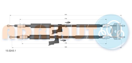 Трос остановочных тормозов ADRIAUTO 1302431