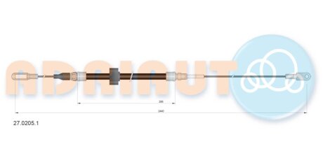 Трос ручного тормоза ADRIAUTO 27.0205.1