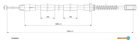 Трос ручного тормоза MERCEDES SPRINTER,VW CRAFTER (выр-во) ADRIAUTO 27.0224.1