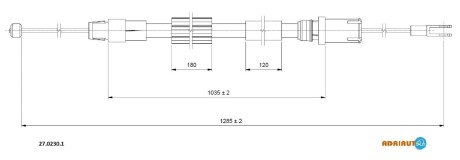 Трос зупиночних гальм ADRIAUTO 27.0230.1