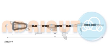 Трос ручного тормоза ADRIAUTO 28.0239.1