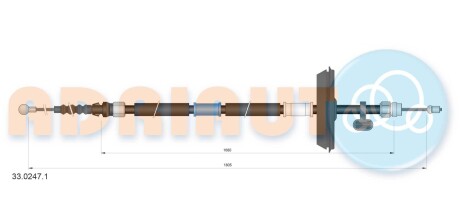 Трос остановочных тормозов ADRIAUTO 3302471