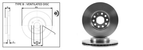 Диск гальмiвний передній (кратно 2) VW GOLF VII (12-), T-ROC (17-) D287.8mm APPLUS APLUS 61265AP