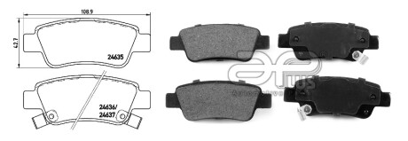 Колодка гальмiвна задн HONDA CR-V IV (RM_) (01/12-) APPLUS APLUS 71304BAAP