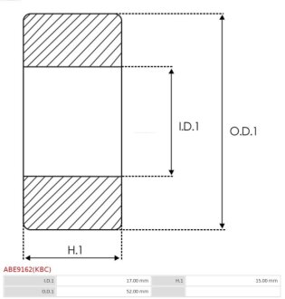 Підшипник кульковий d>30 AS-PL ABE9162(KBC)