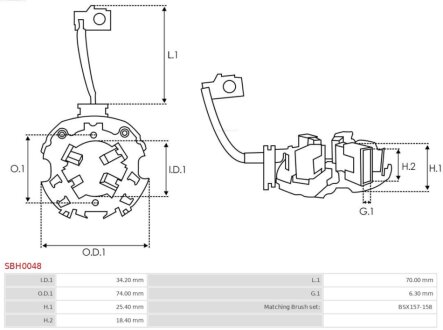 Щіткотримач стартера AS-PL SBH0048 (фото 1)