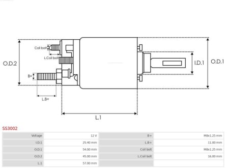 Реле втягуюче стартера AS-PL SS3002