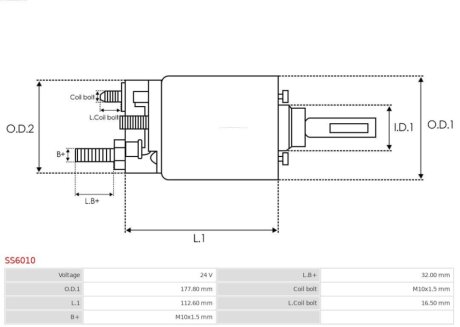 Реле втягуюче стартера AS-PL SS6010