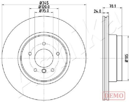 Диск тормозной ASHIKA 61-00-0132C