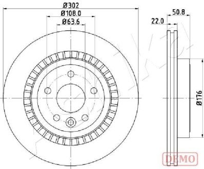 Диск гальмівний Volvo XC60 I 2.0-3.2 05.08-12.17 ASHIKA 61-00-0325C