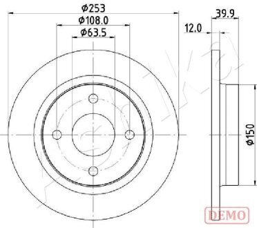 Диск тормозной ASHIKA 61-00-0329C