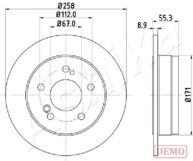 Диск тормозной ASHIKA 61-00-0504C