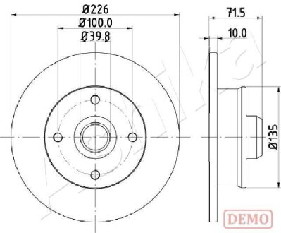 Диск тормозной ASHIKA 61-00-0922C