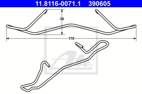 Пружина корпуса супорта ATE 11.8116-0071.1