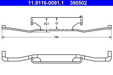 Пружина тормозных колодок ATE 11.8116-0091.1