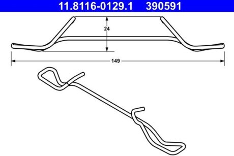 Пружина тормозных колодок ATE 11.8116-0129.1