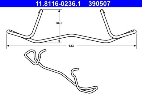 Пружина тормозных колодок ATE 11.8116-0236.1