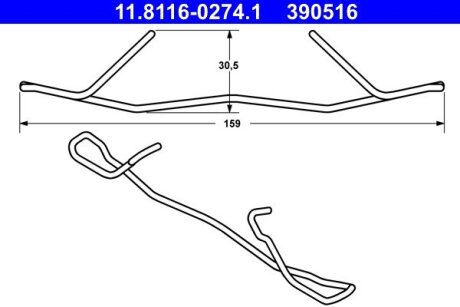 Комплект монтажний колодок ATE 11.8116-0274.1