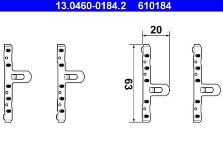 Комплект монтажний колодок ATE 13.0460-0184.2