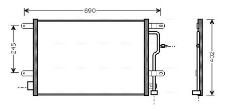 Конденсор кондиционера A4 00-02 ALL/A6 20/30 01-(AVA) AVA COOLING AI5194