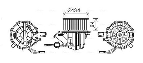 Вентилятор обігрівача салону Audi A4 08>15, A5 09>12/11, Q5 08>12/12 AVA AVA COOLING AI8391 (фото 1)