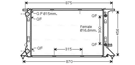 Радіатор охолодження AUDI A 4/S 4 (B8) (07-) (Ava) AVA COOLING AIA2293 (фото 1)