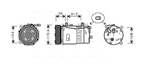 Компресор кондиціонера VW (AVA) AVA COOLING AIAK003