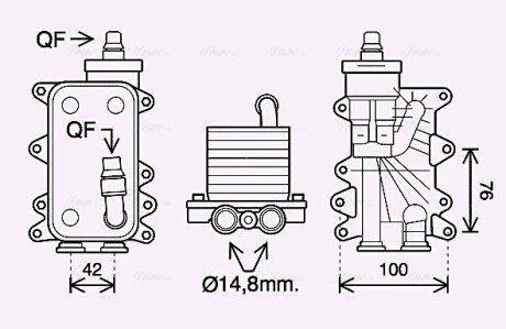 Радіатор масляний BMW 5e60 2,0D 2,5D 3,0D, 7e65 3,0d 3,9D 4,4d, X3e83 3,0D AVA AVA COOLING BW3560H