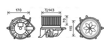 Вентилятор обігрівача салону Mini One Countryman Clubman Paceman Cooper AVA AVA COOLING BW8458