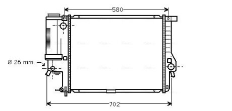 Радиатор охлаждения двигателя BMW 5 E39 (96-03) 2.0i, 2.5i, 2.8i AVA COOLING BWA2201
