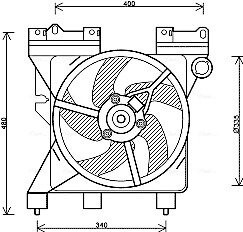 Вентилятор радіатора CITROEN BERLINGO/PEUGEOT PARTNER (96-) (AVA) AVA COOLING CN7547