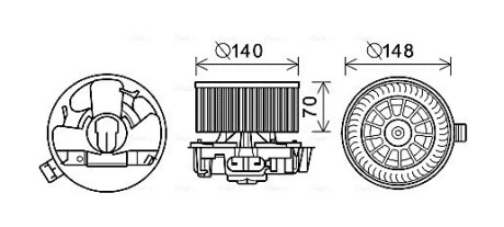 Вентилятор опалювача AVA COOLING DA8010