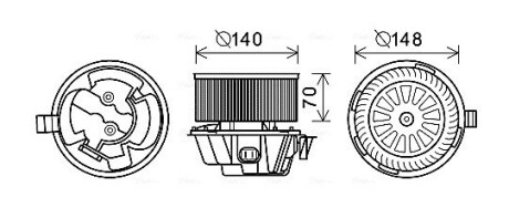 Вентилятор опалювача AVA COOLING DA8012