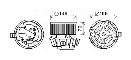 Вентилятор отопителя салона Nissan Micra (02-10) AVA AVA COOLING DN8384