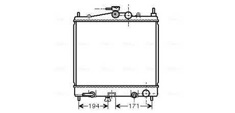 Радіатор охолодження двигуна Nissan Micra 1,2i 1,4i AT 03>10, Note 1,4i 1,6i AT 06> AVA AVA COOLING DNA2248