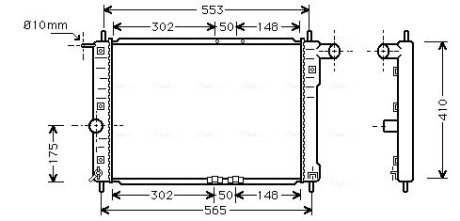 Радіатор охолодження Ланос (б/конд) алюм (NISSENS) AVA AVA COOLING DW2039