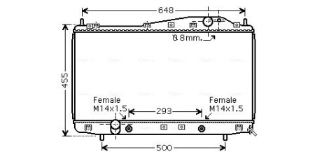 Радиатор охлаждения двигателя Chevrolet Epica (06-), Evanda (04-) AT A AVA COOLING DW2055