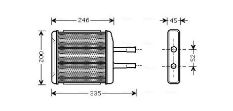 Радіатор обігрівача CHEVROLET Epica (V250), Evanda (V200) (AVA) AVA COOLING DW6059