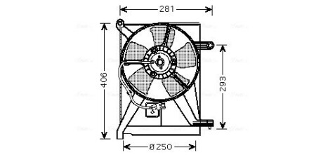 Вентилятор радіатора охолодж. DAEWOO Lanos, Sens (AVA) AVA COOLING DW7510