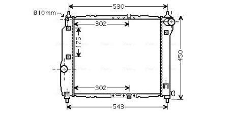 Радіатор охолодження AVEO 12/12 MT +-AC 1.5 (трубчатий) (Ava) AVA COOLING DWA2066