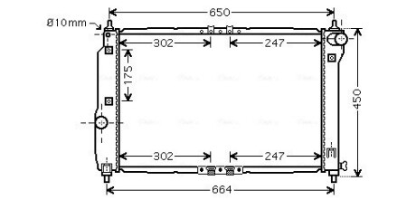 Радіатор охолодження CHEVROLET AVEO (T250, T255) (05-) 1.4 i 16V (трубчаті) (AVA) AVA COOLING DWA2067