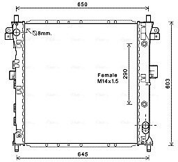 Радиатор охлаждения SSANG YONG ACTYON/KYRON (05-) (выр-во AVA) AVA COOLING DWA2105