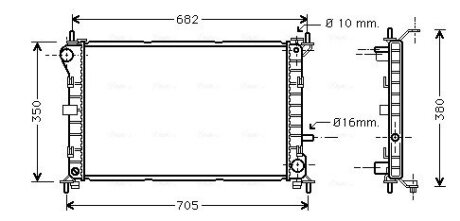 Радіатор охолодження двигуна FOCUS 14/6/8 MT +AC 98-05 (Ava) AVA COOLING FD2264